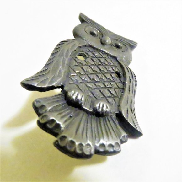 Children's  Pewter Owl Jewelry Set, Brooch, Earrings and Pendant Necklace - Picture 5 of 8